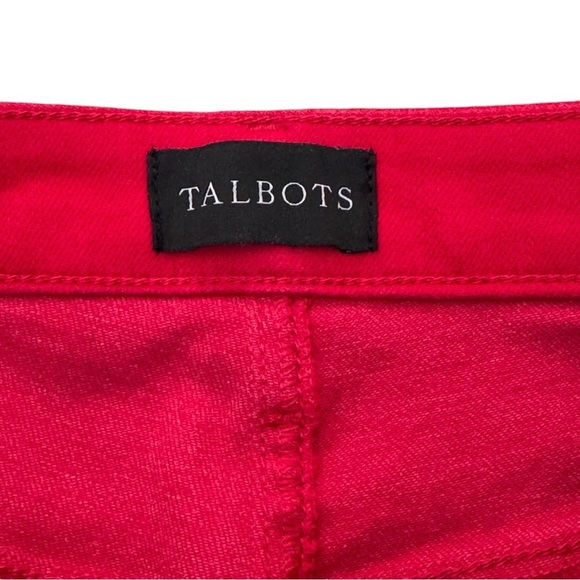 NWOT Talbots Size 2 High Rise Skinny Leg Ankle True Red Denim Jegging Jeans - Picture 7 of 10